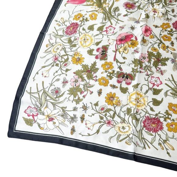 2/$24 NEW Dainty Vintage Look Floral Pink Flower Printed Silky Fashion Scarf - Picture 7 of 13